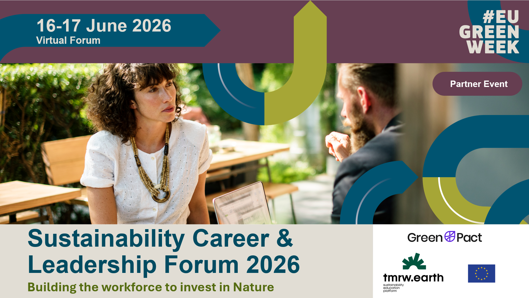 Sustainability Career and Leadership Forum 2026, an EU Green Week Partner Event, 16–17 June 2026, virtual forum.